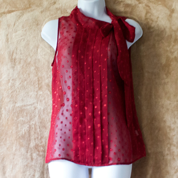 Banana Republic Tops - 2/$20 Banana Republic Dark Red Blouse w/ bow - EUC